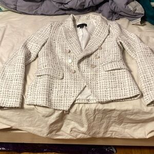 Rachel Zoe White Tweed Blazer